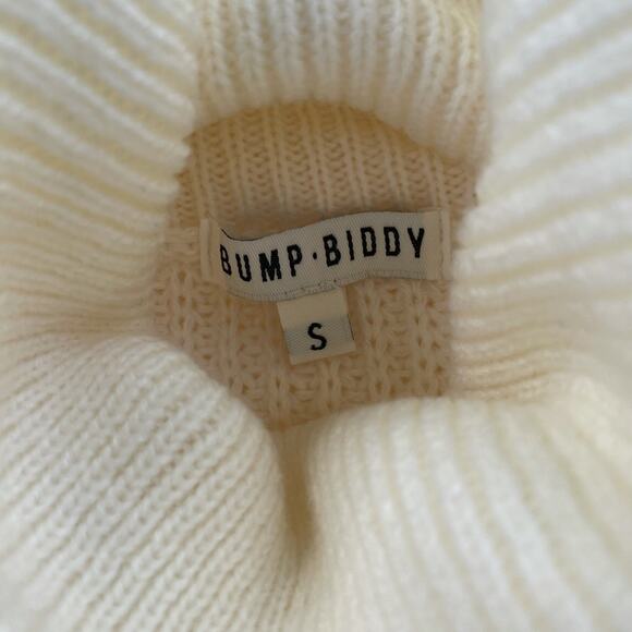 Bump Biddy maternity high turtleneck long sleeve cream knitted sweater - Picture 4 of 5